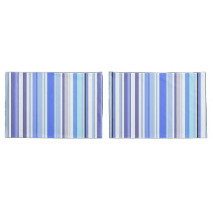 Modern Blue and White Coastal Stripes Pillow Case