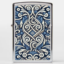Modern Blue and white Greek Meander pattern