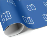 Modern blue and white Jewish Torah pattern Wrapping Paper<br><div class="desc">Modern blue and white Jewish Torah pattern simple elegant gift Wrapping Paper.

White Torah pattern on blue background.

This wrapping paper is great for Hanukkah,  Chanukah,  bar mitzvah,  bat mitzvah,  Shabbat and Jewish Holidays.</div>