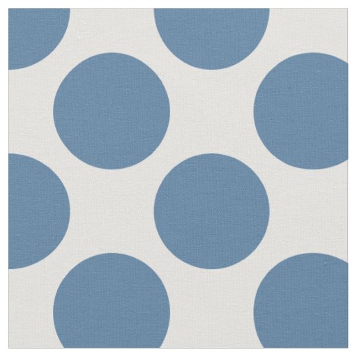 Modern Blue and White Large Polka Dots Fabric