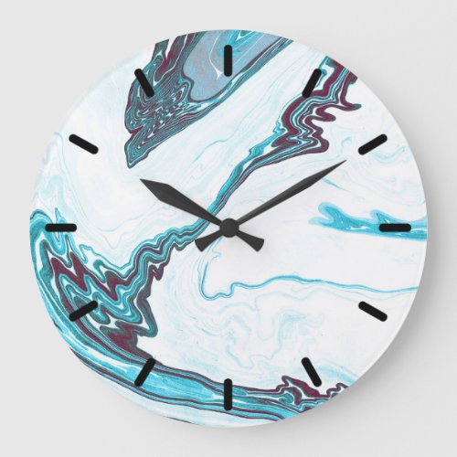 Modern blue and white marble stone large clock