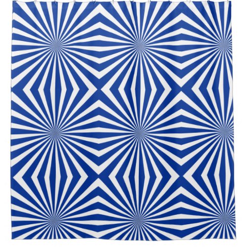 Modern Blue and White Pattern Shower Curtain