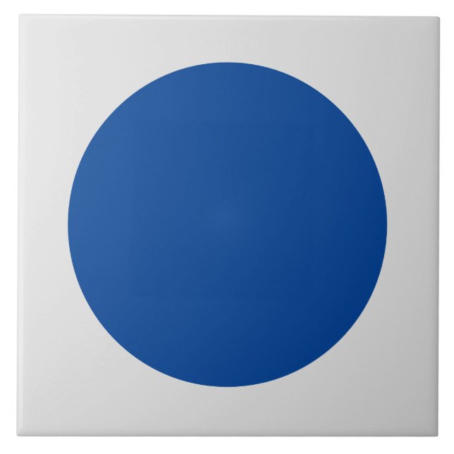 Modern Blue and White Polka dot pattern Tile (Front)