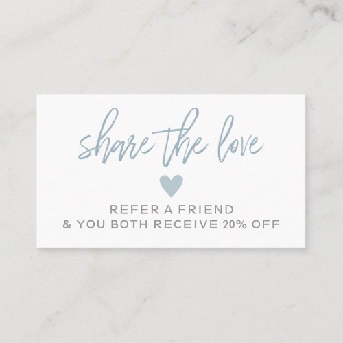 Modern Blue and White Refer A Friend Card