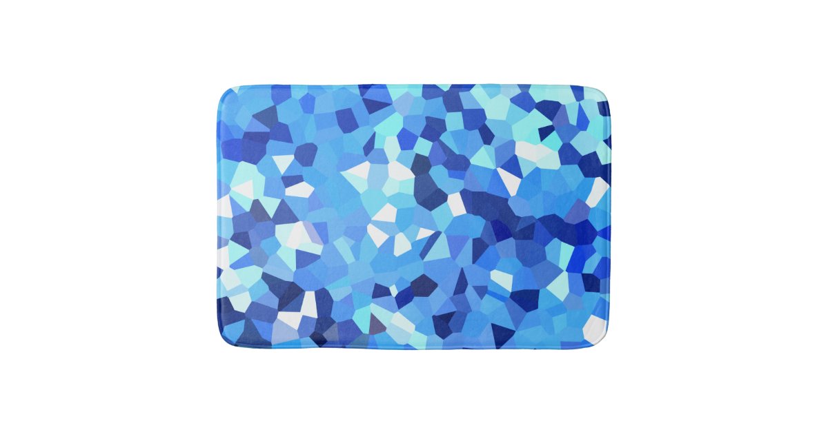 Blue Swirls Aqua Blue Stone Non Slip Bath Mat Collection