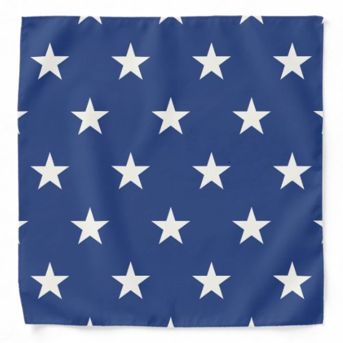 Modern Blue and White Star Pattern Bandana