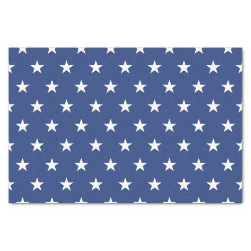 Modern Blue and White Star Pattern Tissue Paper