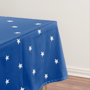 Modern blue and white stars pattern cute fun  tablecloth