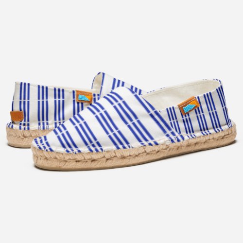 Modern Blue and White Striped Pattern Espadrilles