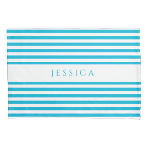 Modern Blue And White Striped Pillow Case