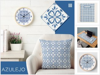 Modern Blue and White Tiles Christmas Gifts