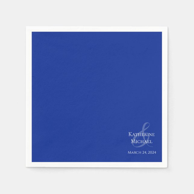 Modern Blue and White-Wedding- Napkins (Front)