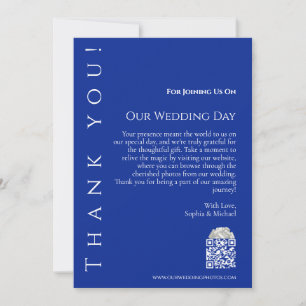 Modern Blue and White-Wedding Thank You- Invitation