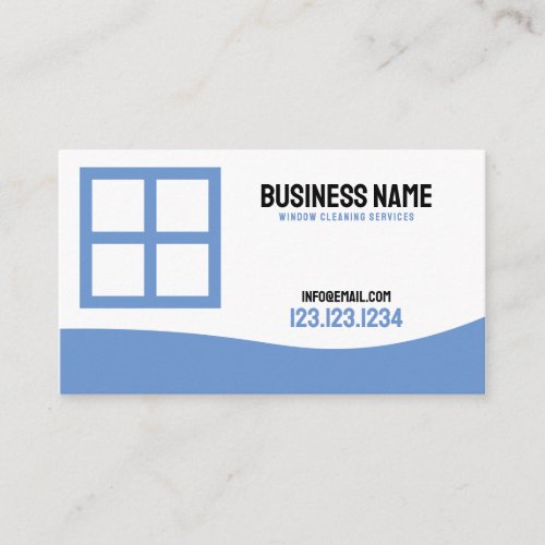 Modern Blue and White Window Cleaning Business Card