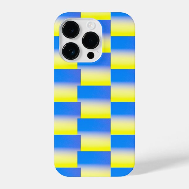 Modern Blue and Yellow pattern Ukraine Inspiration iPhone Case (Back)