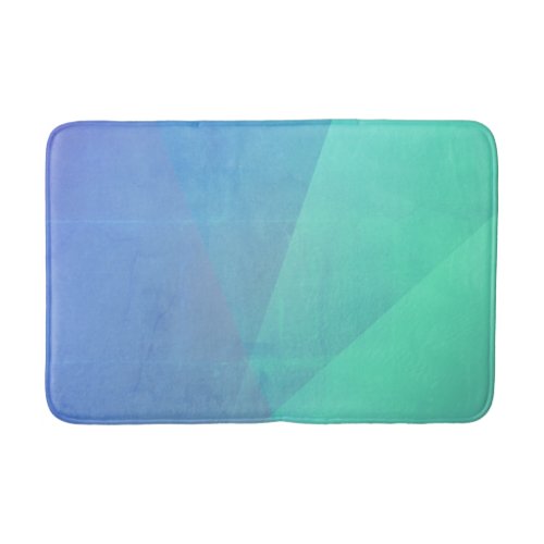 Modern Blue Aqua Turquoise Geometric Gradation Bath Mat