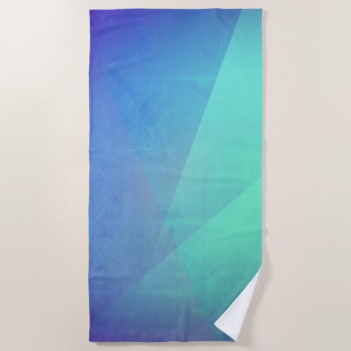 Modern Blue Aqua Turquoise Geometric Gradation Beach Towel