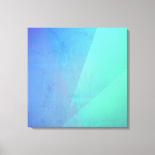 Modern Blue Aqua Turquoise Geometric Gradation Canvas Print