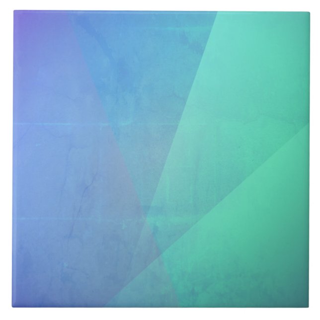 Modern Blue Aqua &Turquoise Geometric Gradation Ceramic Tile (Front)