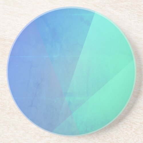 Modern Blue Aqua Turquoise Geometric Gradation Coaster