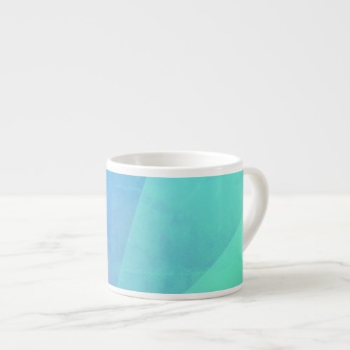 Modern Blue Aqua Turquoise Geometric Gradation Espresso Cup