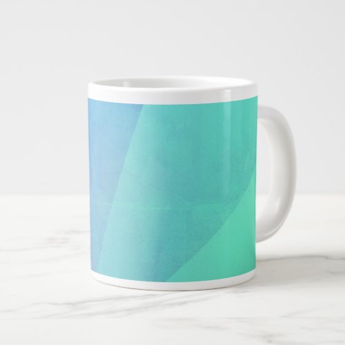 Modern Blue Aqua Turquoise Geometric Gradation Giant Coffee Mug