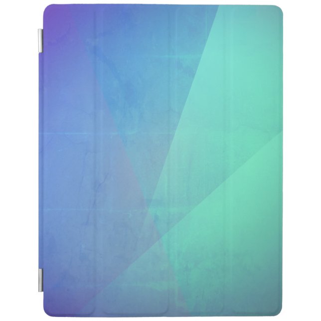 Modern Blue Aqua &Turquoise Geometric Gradation iPad Smart Cover (Front)