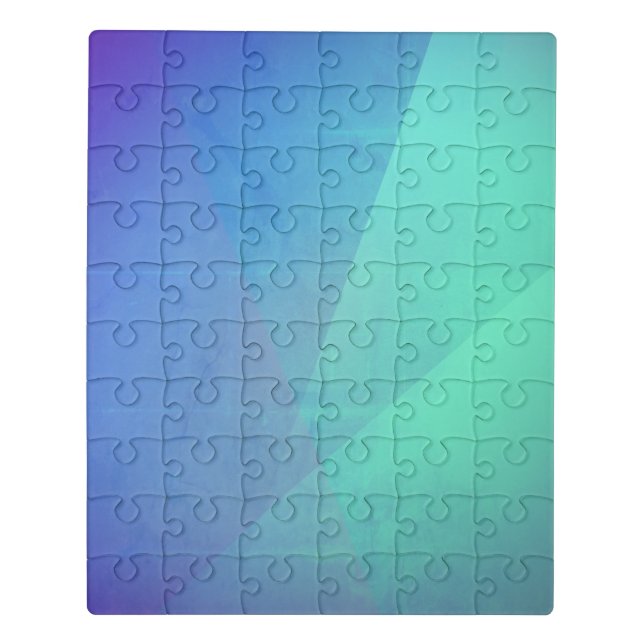 Modern Blue Aqua &Turquoise Geometric Gradation Jigsaw Puzzle (Puzzle Vertical)