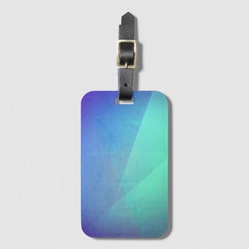 Modern Blue Aqua Turquoise Geometric Gradation Luggage Tag