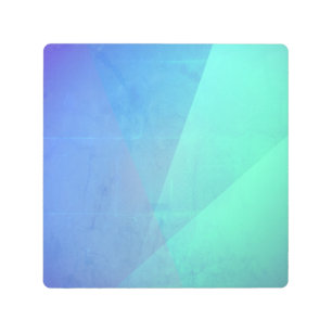 Modern Blue Aqua &Turquoise Geometric Gradation Metal Print