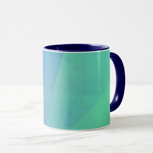 Modern Blue Aqua Turquoise Geometric Gradation Mug