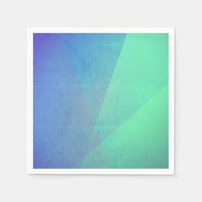 Modern Blue Aqua &Turquoise Geometric Gradation Napkins (Front)