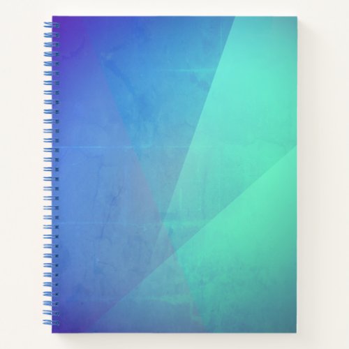 Modern Blue Aqua Turquoise Geometric Gradation Notebook
