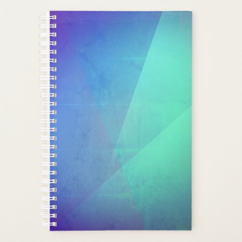 Modern Blue Aqua Turquoise Geometric Gradation Planner