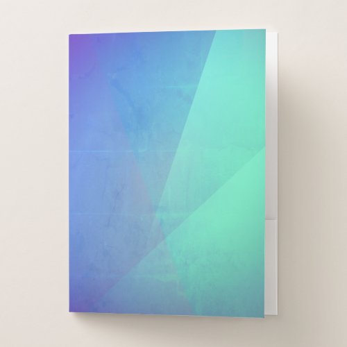 Modern Blue Aqua Turquoise Geometric Gradation Pocket Folder