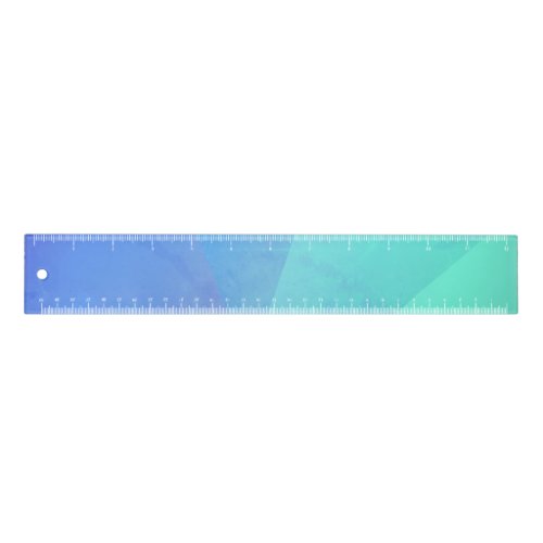 Modern Blue Aqua Turquoise Geometric Gradation Ruler