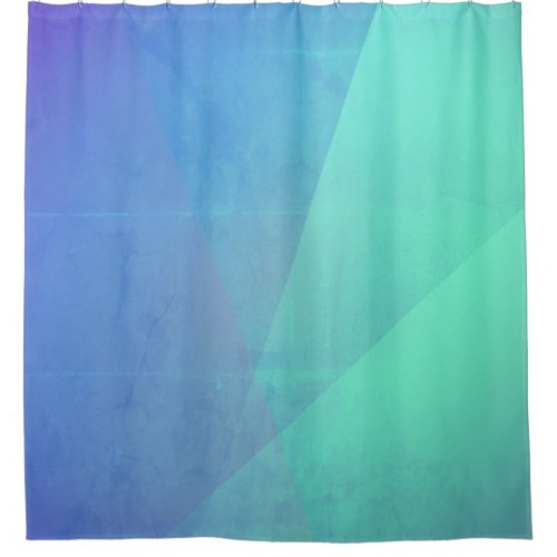Modern Blue Aqua Turquoise Geometric Gradation Shower Curtain
