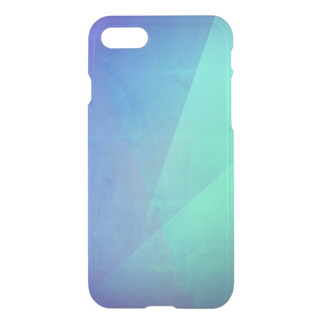 Modern Blue Aqua &Turquoise Geometric Gradation Uncommon iPhone Case (Back)