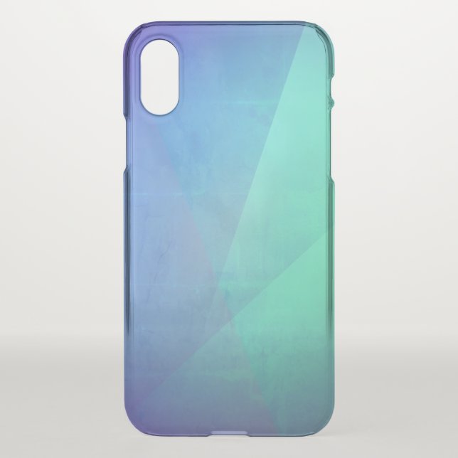 Modern Blue Aqua &Turquoise Geometric Gradation Uncommon iPhone Case (Back)