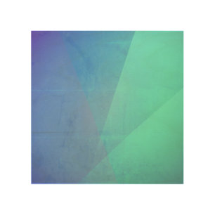 Modern Blue Aqua &Turquoise Geometric Gradation Wood Wall Art