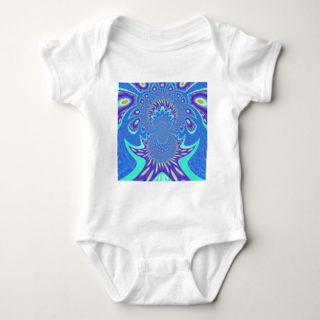 Modern Blue art Baby Bodysuit (Front)