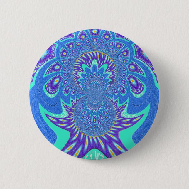 Modern Blue art Button (Front)