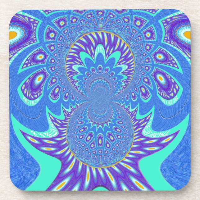 Modern Blue art Drink Coaster (Front)