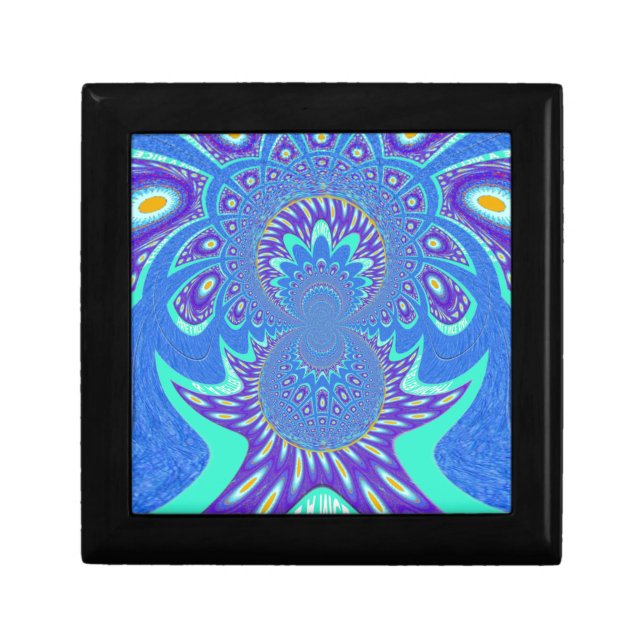 Modern Blue art Jewelry Box (Front)