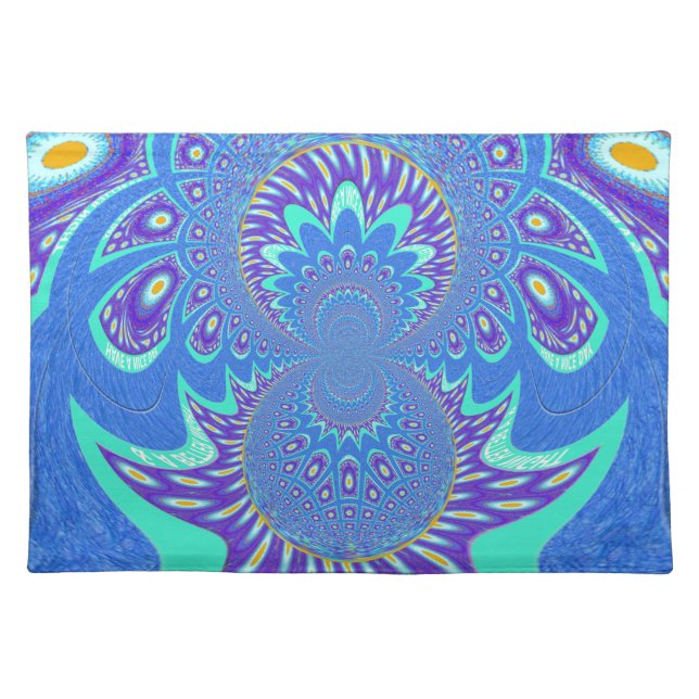 Modern Blue art Placemat (Front)