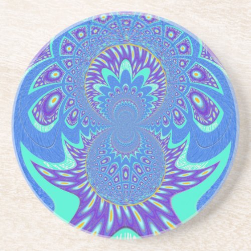 Modern Blue art Sandstone Coaster