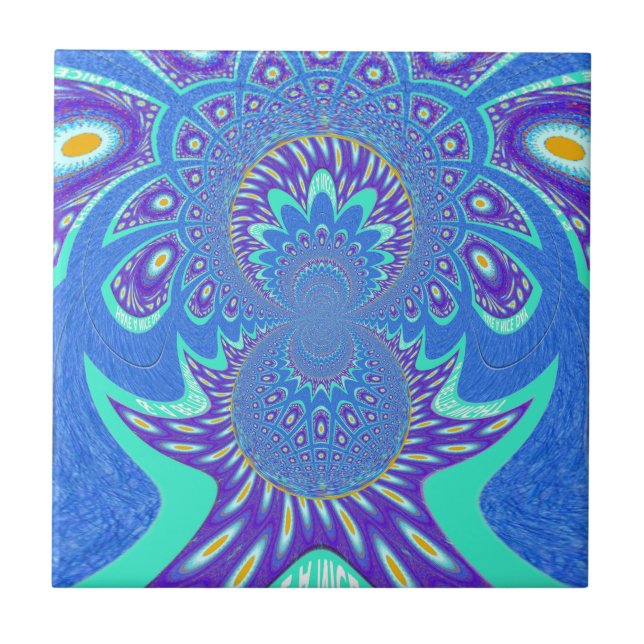 Modern Blue art Tile (Front)