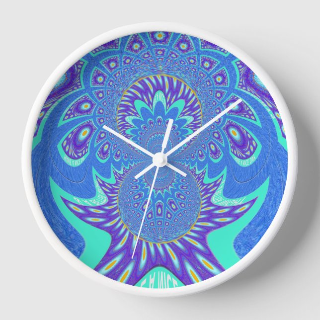 Modern Blue art Wall Clock (Front)