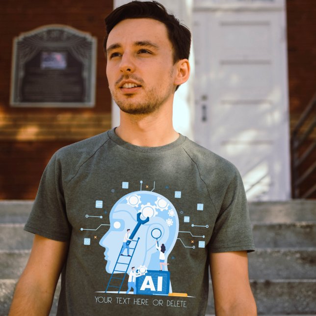 Modern blue Artificial Intelligence  illustration  T-Shirt (Creator Uploaded)
