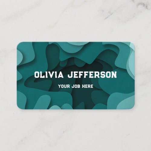 Modern Blue Artisitc Abstract Wavy Lines  Business Card